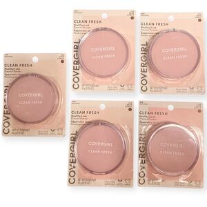 Lot (5) Covergirl Clean Fresh Pressed Powder 220 Deep Vegan Controls Shine Brown